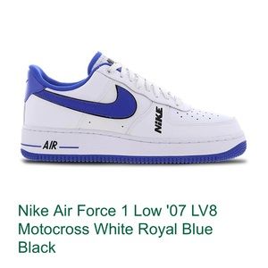 Nike Air Force 1 Low Vol '07 LV8 - Motocross Royal Blue Black, Men Size 11 - NEW